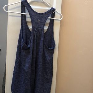 Blue Lulu lemon tank top.